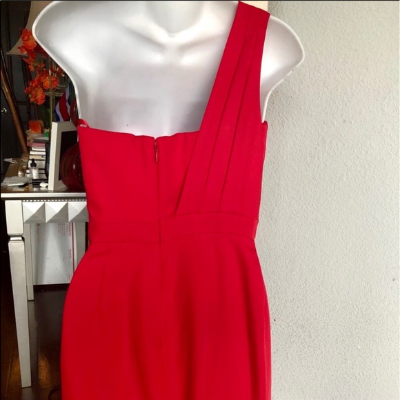 Bcbg inner bustier one shoulder red dress xs - Picture 6 of 10